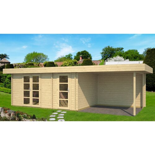 Male kuće Drvena vrtna kuća ORIENTAL 4 + SD300 470 &amp;times; 320 cm sa &amp;scaron;indrom Slike