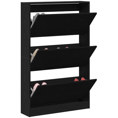  Ormar za cipele Crni hrast 80 x 21 x 125,5 cm Konstruirano drvo Slike