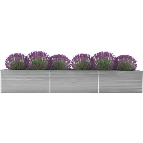 vidaXL Visoka greda pocinkano jeklo 480x80x45 cm siva Cene