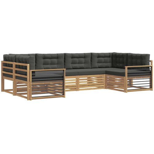 vidaXL Zunanja garnitura za sedenje z blazino 6 pcs Bela in antracit, (5000279646) Cene