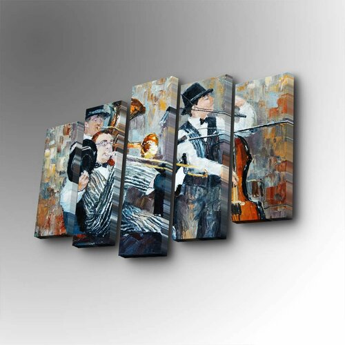 Wallity 5PUC-094 multicolor decorative canvas painting (5 pieces) Cene