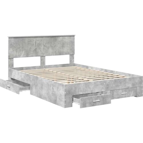  Okvir za krevet s uzglavljem Betonski sivi 140 x 190 cm Slike