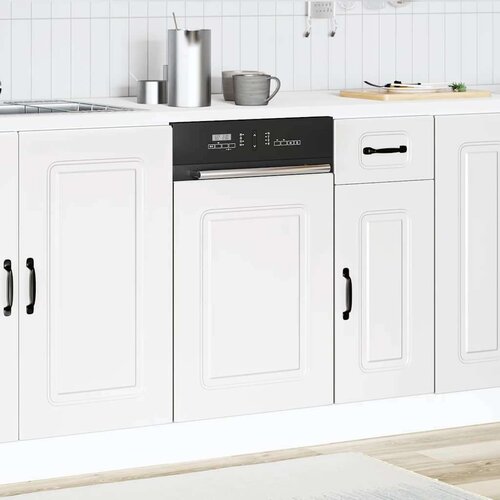 VidaXL Plo&amp;scaron;ča za pomivalni stroj Kalmar bela 45x1,5x67 cm inž. les Slike