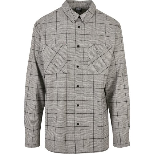Urban Classics Plus Size Long Oversized Checked Greyish Shirt grey/black Slike