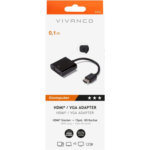Vivanco HDMI - VGA adapter crne boje CA Slike