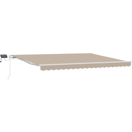vidaXL Ročna retraktibilna tenda z LED Bež 450x350 cm, (22150161) Cene
