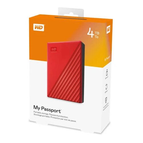 Western Digital HDD EXT 2.5" My Passport USB 3.2 4TB Red WDBPKJ0040BRD-WESN Cene