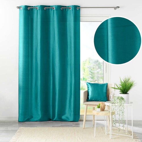 Douceur d int&amp;eacute;rieur Plava zavjesa od mikrosatena 140x240 cm Shana &amp;ndash; Slike