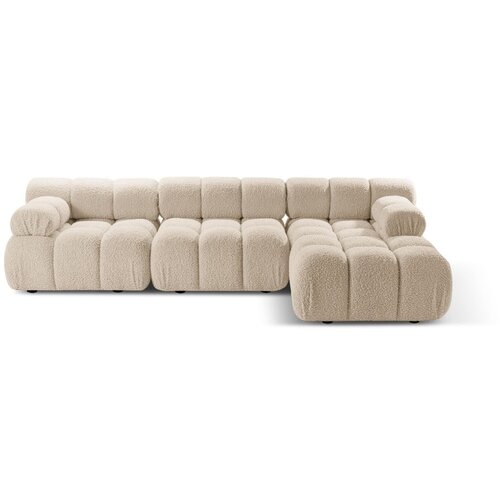 Micadoni Bež kutna garnitura od boucl&amp;eacute; tkanine (s desnim kutom) Bellis &amp;ndash; Home Slike