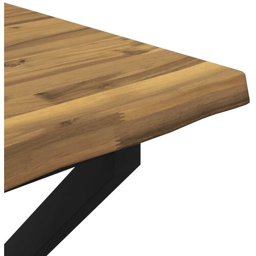  Stol za blagovanje s prirodnim rubom 90 x 90 x 75 cm - Izbijeljena i crna 90 x 90 x 75 cm Živi rub Slike