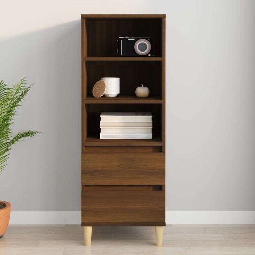  Visoka komoda boja hrasta 40x36x110 cm od konstruiranog drva Slike