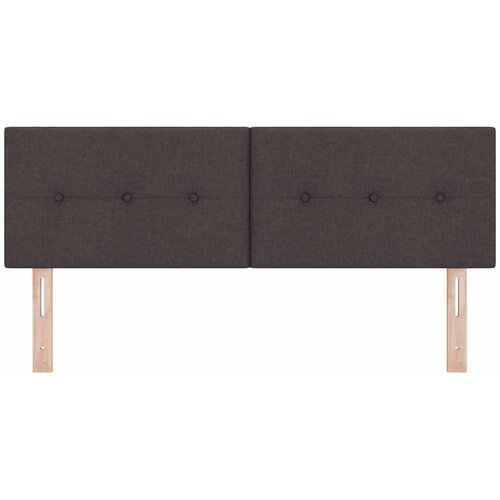  LED glava kreveta s LED trakama Tamno smeđa 144 cm tkanina Slike