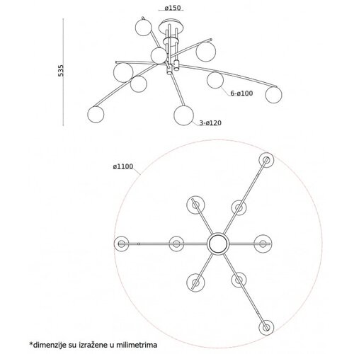 Vesta 377 visilica  9*G9 mesing Cene