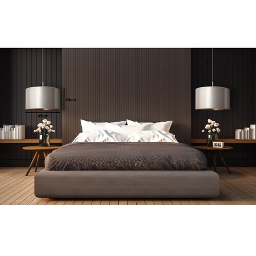  Duolla - Visilica na sajli CANNES 1xE27/15W/230V &amp;Oslash; 45 cm srebrna/bakrena Slike
