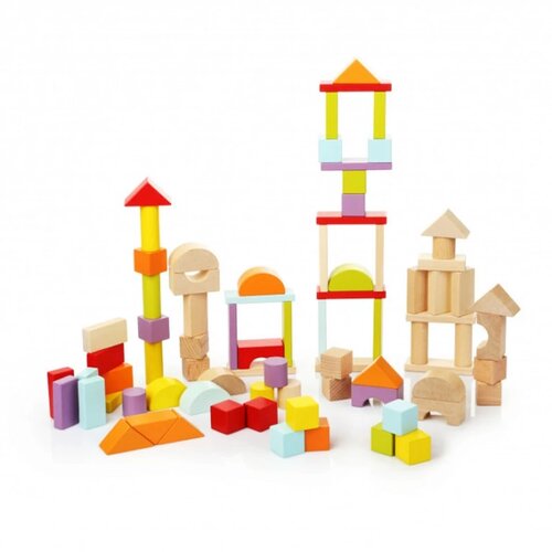 Cubika drvena igračka kocke blokovi, 80 elemenata Cene