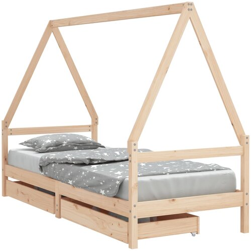 Maison Chic Otroški Postelja za odrasle - Posteljni Okvir s predali 90x190 cm trdna borovina, (22082731) Cene