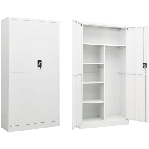 vidaXL omara s ključavnico bela 90x40x180 cm jeklo Cene