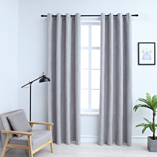 vidaXL Zavjese za zamračivanje s prstenima 2 kom sive 140 x 245 cm Cijene