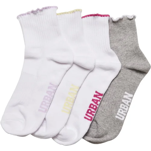 Urban Classics Accessoires Multicolored Girls' Small Border Socks 4-Pack Multicolor