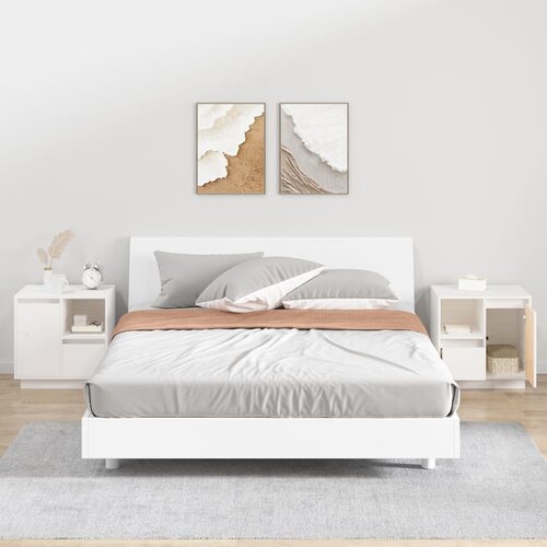 vidaXL Noćni ormarići 2 kom bijeli 50 x 34 x 50 cm od masivne borovine Cijene