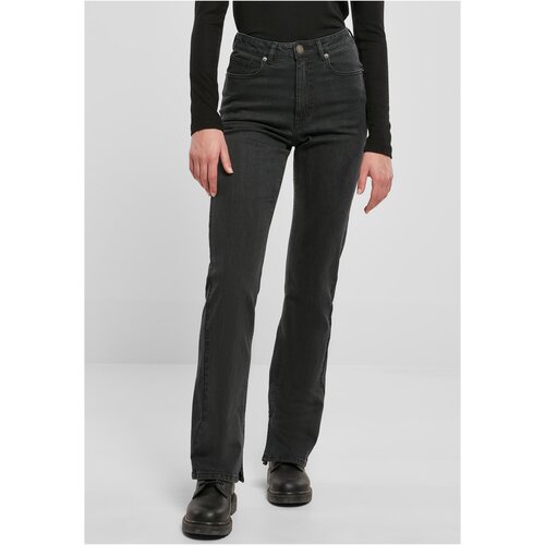 UC Ladies Ladies Highwaist Straight Slit Denim Pants black washed Slike