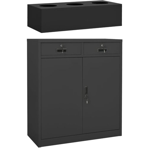 vidaXL Uredski ormarić sa sadilicom antracit 90 x 40 x 125 cm čelični Cijene