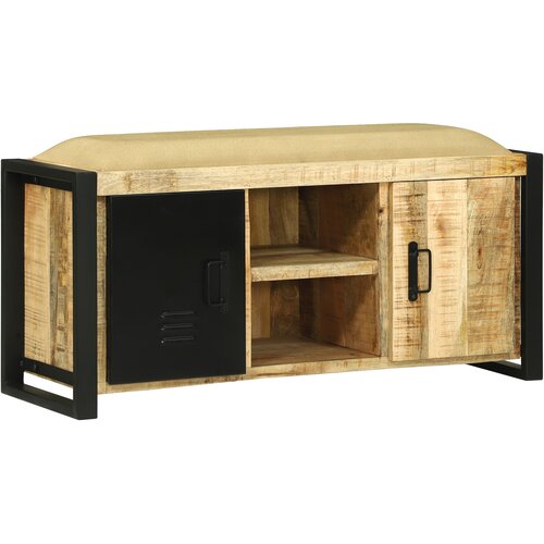 VidaXL Klupa ormar 100x35x50 cm Čvrsto drvo hrapavo mango Slike