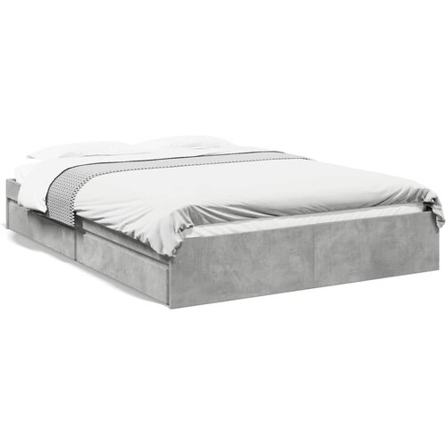 vidaXL Okvir kreveta s ladicama siva boja betona 160x200 cm drveni Cijene