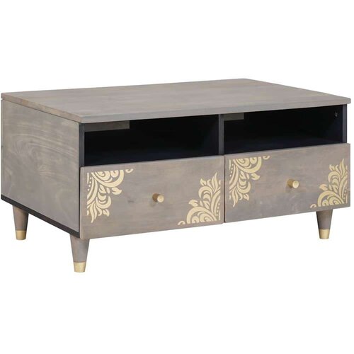  Kava Stol with Drawer Siva 80 x 54 x 40 cm masivno drvo manga Cijene