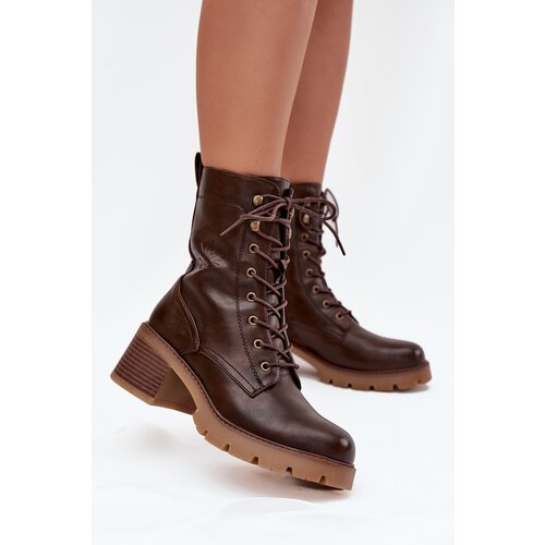 VINCEZA Women's Workery Block Heeled Boots Cijene
