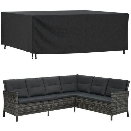 Maison Chic Prevleka za zunanjo pohi&amp;scaron;tvo - Pokrivalo za vrtno pohi&amp;scaron;tvo 2 kosa črno 250x210x90 cm 420D, (21795183) Slike