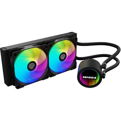 Genesis Vodno hlajenje HYDRIA 240 ARGB, All-In-One, 240mm, 3-fazna črpalka, 2x 120mm PWM ventilator, FDB ležaji, (5000328453) Slike