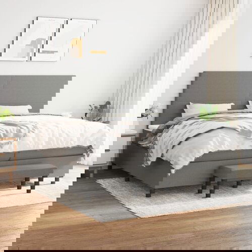vidaXL Krevet s oprugama i madracem tamnosivi 200 x 200 cm od tkanine Cijene