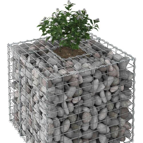  Gabionski uzdignuti krevet Srebrno 60 x 60 x 55 cm - 60 x 50 x 55 cm Slike