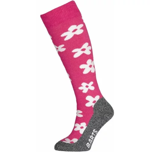 Barts SKISOCK FLOWER KIDS Dječje čarape za skije, ružičasta, veličina