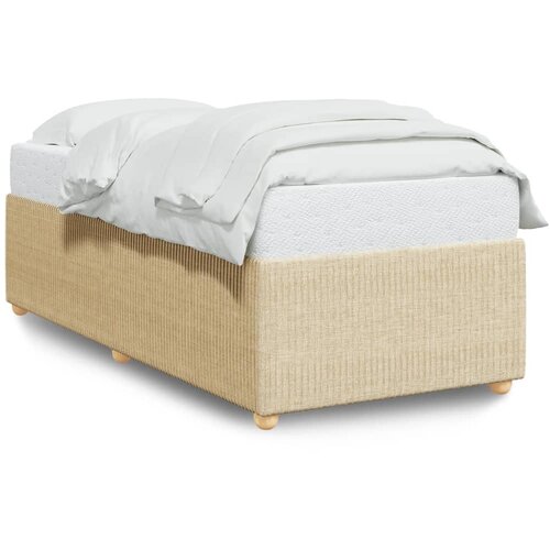Maison Chic Posteljni okvir - Enojna postelja - Postelja za odrasle brez vzmetnice krem 100x200 cm blago-J7327, (21764602) Slike