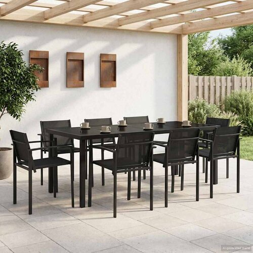  Set vanjskog namje&scaron;taja 7 pcs Crna i antracit Tekstilen Cijene