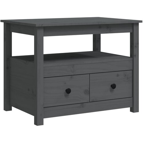 Maison Chic Klubska mizica - kavna mizica - Nizka mizica siva 71x49x55 cm trdna borovina, (21753155) Slike