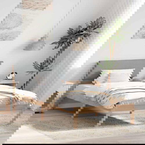 vidaXL Okvir kreveta s uzglavljem Smeđa i svijetlo siva 90 x 190 cm Cene