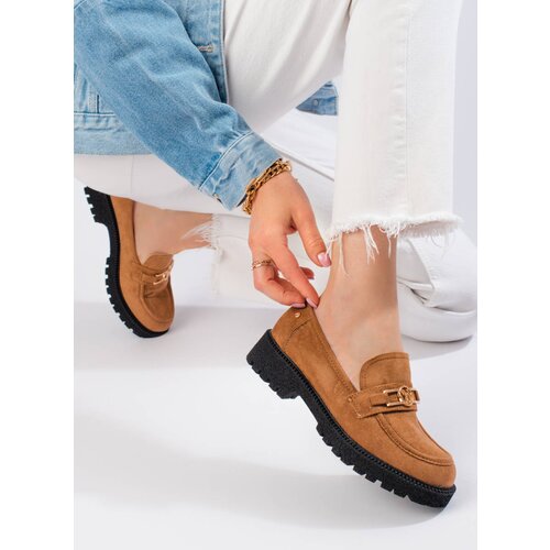 W. POTOCKI Suede ladies&amp;#039; moccasins Potocki camel Slike