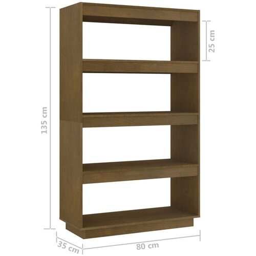 VidaXL knjižna omara za razdelitev prostora medeno rjava 80x35x135 cm Slike