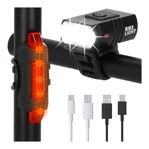 springos Komplet sprednjih in zadnjih luči za kolo, 2 kosi, z USB priključkom., (21629650) Cene