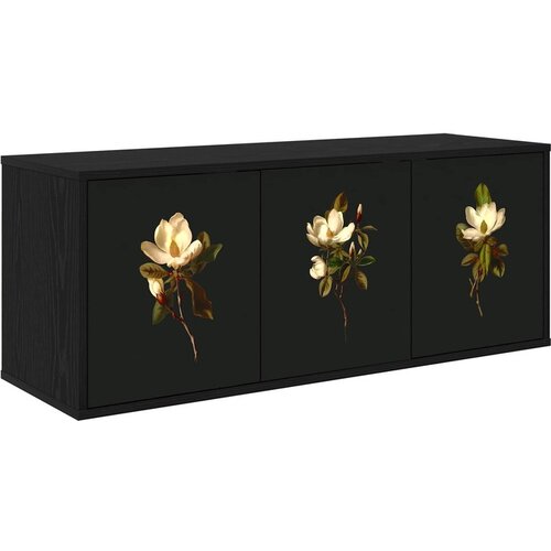 vidaXL TV ormar za montažu na zid BREMEN 102 x 33 x 40 cm Crni hrast - Crni hrast Magnolijski uzorak Cene