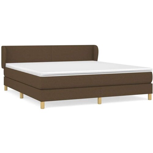  Krevet s oprugama i madracem tamnosmeđi 160x200 cm tkanina Slike