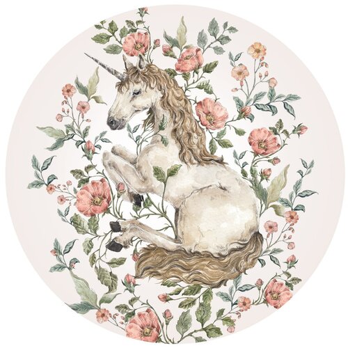 Dekornik Dječja zidna naljepnica Unicorn in a Circle, &amp;oslash; 150 cm Slike