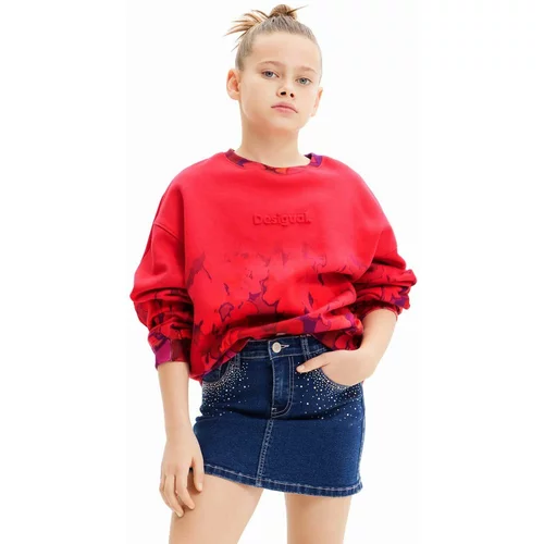 Desigual Otroški bombažen pulover roza barva