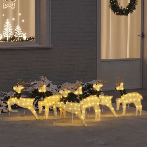 vidaXL LED jelene 6 pcs Zlata 45 x 19 x 65 cm blago Cene