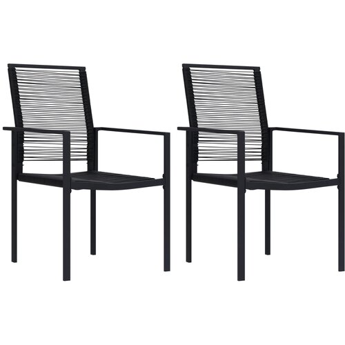 VidaXL Vrtni stoli 2 kosa PVC ratan črne barve, (20659936) Slike