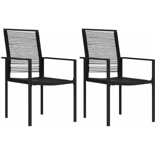 vidaXL Vrtni stoli 2 kosa PVC ratan črne barve, (20659936)