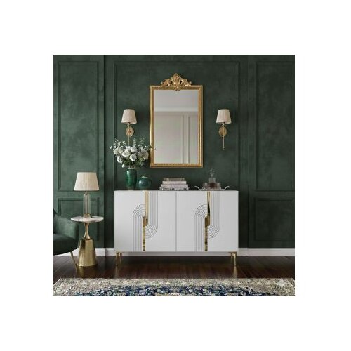 Hanah home konzola meyra 120 white gold Slike